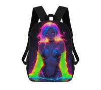 sinyumoney Neon Glowing Pool Girl Mochila Escolar Para El Trabajo, Negocios, Universidad, Escuela Para Hombres/mujeres 17inch