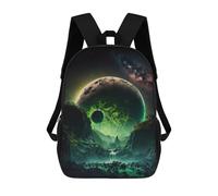 sinyumoney Neon Green Full Moon Mochilas Impresas En 3D Para Niños, Mochila Escolar, Mochila De Moda Para Niños De Primaria Y Secundaria 17inch