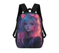 sinyumoney Neon Hair Fantasy Portrait Mochila Escolar, Bolso De Negocios, Bolso Para Portátil Resistente Para Niñas Y Adolescentes 17inch