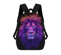 sinyumoney Neon Head Lion Mochilas Infantiles Impresas En 3D De 17 Pulgadas. Mochila Escolar Informal Impresa En 3D Para Niños De Primaria Y Secundaria.