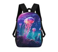 sinyumoney Neon Jellyfish Glowing Mochila Grande Escolar Para Niños - Perfecta Para Viajes, Trabajo Y Uso Diario 17inch