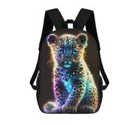 sinyumoney Neon Leopard Cub Artwork Mochila Escolar Infantil Impresa En 3D Para Niños, Mochilas De Viaje De Alta Capacidad, Bolsas Para Libros, Mochila Escolar Infantil 17inch