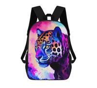 sinyumoney Neon Leopard Portrait -4 Mochila Escolar Infantil De Moda Informal Mochilas Infantiles Impresas En 3D Mochila Grande Para Niño 17inch
