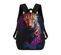 sinyumoney Neon Leopard Portrait Mochilas Para Niños, Mochilas Escolares Personalizadas En 3D Para Niños Y Niñas, Mochilas Escolares Grandes, Mochilas Informales Para El Día A Día 17inch