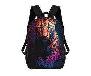 sinyumoney Neon Leopard Portrait Mochilas Para Niños, Mochilas Escolares Personalizadas En 3D Para Niños Y Niñas, Mochilas Escolares Grandes, Mochilas Informales Para El Día A Día 17inch