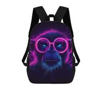 sinyumoney Neon Monkey Portrait Mochila Escolar Impresa En 3D Para Niños 17inch Mochilas Para Niños Y Niñas, Mochilas Escolares Para Niños, Mochilas De Viaje