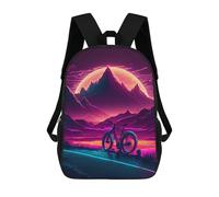 sinyumoney Neon Mountain Bicycle Scene Mochila, Mochila Escolar Impresa En 3D, Bolsa Para El Almuerzo Escolar, Mochila De Viaje, Mochila Para Amigos, Mochila Escolar Para Niñas Y Niños 17inch