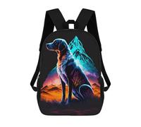 sinyumoney Neon Mountain Dog Silhouette Mochilas Mochilas Infantiles Mochila Escolar Mochila Escolar Infantil Impresa En 3D Mochilas De Viaje De Moda Para Niños De Primaria Y Secundaria 17inch