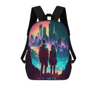 sinyumoney Neon Night Dream for Two Mochila De Moda Para Papelería, Impermeable, Informal, Para Hombres, Mujeres Y Adolescentes 17inch