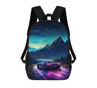 sinyumoney Neon Night Drive Adventure -1 17inch Mochilas Escolares Impresas En 3D, Mochilas Escolares De Moda Para Niños De Primaria Y Secundaria