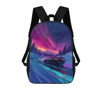 sinyumoney Neon Night Drive Adventure Mochilas De 17 Pulgadas Para Niños, Mochilas Escolares Impresas En 3D Para Estudiantes De Primaria Y Secundaria, Para Niños Y Niñas.