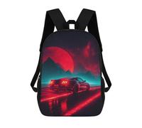 sinyumoney Neon Night Drive Fantasy Mochila Escolar Impresa En 3D 17inch Mochilas De Moda Para Niños, Mochilas Escolares Para Niños De Primaria Y Secundaria