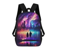 sinyumoney Neon Night Landscape Mochilas Para Niños Mochilas Escolares Mochila Escolar Para Niños Impresa En 3D Mochilas De Viaje De Moda Para Niños De Primaria Y Secundaria 17inch