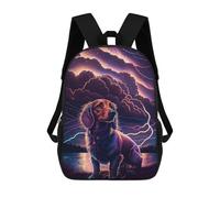 sinyumoney Neon Night Sky Dog Art Print Mochila Escolar Resistente Al Agua Para Ordenador Portátil Para La Escuela/trabajo/viajes 17inch