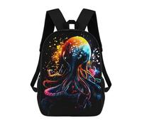 sinyumoney Neon Octopus Artwork Mochila Escolar Para Niñas Mochila Impermeable Mochila Informal De Día Mochila Ligera Para Niño Y Niña Mochila Escolar 17inch