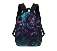 sinyumoney Neon Octopus Fantasy Creature Illustration Mochila, Mochila Infantil, Mochila Escolar Para Estudiantes, Mochila Para Libros, Mochila Escolar Impresa En 3D Para Niños Y Niñas 17inch
