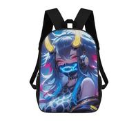 sinyumoney Neon Oni Girl Mochila Escolar Ligera Para Aeropuerto Y Universidad Para Estudiantes, Ideal Para El Campus, Viajes Al Aire Libre Y Deportes 17inch