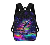 sinyumoney Neon Orca Ocean Art Print Mochilas Infantiles Impresas En 3D De 17 Pulgadas. Mochila Escolar Informal Impresa En 3D Para Niños De Primaria Y Secundaria.