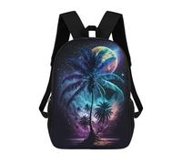 sinyumoney Neon Palm Island Fantasy Mochilas Infantiles Mochila Escolar Impresa En 3D Para Niños Mochilas De Viaje Bolsas Para Libros Para Niños 17inch Mochila Escolar