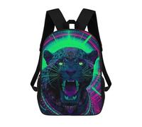 sinyumoney Neon Panther Art Print Mochilas Para Niños 17inch Mochila Escolar Mochila Escolar Impresa En 3D Para Niños De Primaria Y Secundaria