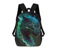sinyumoney Neon Panther Portrait Mochila Escolar Infantil Impresa En 3D Para Niños, Mochilas De Viaje, Bolsas Para Libros Para Niños Estudiantes De Primaria 17inch