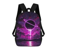 sinyumoney Neon Planet Landscape Mochila Escolar, Mochila De Negocios, Mochila Impermeable Para Libros Para Hombres, Mujeres Y Adolescentes 17inch