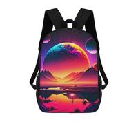 sinyumoney Neon Planetary Reflections Mochila Escolar Para Niños Mochila Escolar Impresa En 3D Mochila Escolar De Moda Para Niños De Primaria Y Secundaria 17inch
