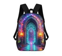 sinyumoney Neon Portal Stained Glass Mochila Para Niños, Adolescentes Y Estudiantes, Mochilas Para Niñas, Mochilas Para Niños Pequeños, Primaria Y Secundaria 17inch