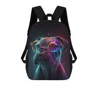 sinyumoney Neon Pug Glasses Art Print Mochila Escolar Infantil De Moda Informal Mochilas Infantiles Impresas En 3D Mochila Grande Para Niño 17inch