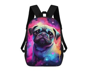sinyumoney Neon Pug Pop Art Print Mochilas Escolares Para Ordenador, Ideales Para El Colegio/trabajo/viajes, Acampadas, Aventuras Al Aire Libre Y Viajes Diarios 17inch