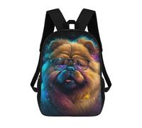 sinyumoney Neon Pup Glasses Art Print Mochila Grande Para Portátil Resistente Al Agua Para La Escuela - Perfecta Para Viajes, Trabajo Y Uso Diario 17inch