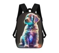 sinyumoney Neon Pup Glowing Whiskers Mochila Escolar Para Niños Mochila Escolar Impresa En 3D Mochila Escolar De Moda Para Niños De Primaria Y Secundaria 17inch