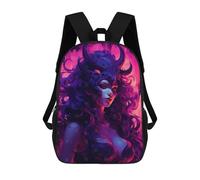 sinyumoney Neon Purple Demon Girl Mochila Escolar Ligera Mochila Escolar De Día Mochila Para Libros Para La Universidad Para Acampar Aventuras Al Aire Libre Y Viajes Diarios 17inch