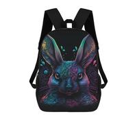 sinyumoney Neon Rabbit Art Print Mochilas De 17 Pulgadas Para Niños, Mochilas Escolares Impresas En 3D Para Estudiantes De Primaria Y Secundaria, Para Niños Y Niñas.