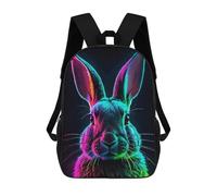 sinyumoney Neon Rabbit Portrait Mochila Escolar Infantil Impresa En 3D Para Niños, Mochilas De Viaje De Alta Capacidad, Bolsas Para Libros, Mochila Escolar Infantil 17inch