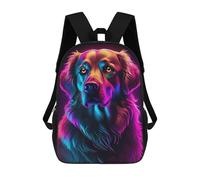 sinyumoney Neon Rainbow Dog Art Mochila Escolar Infantil, Mochilas Impresas En 3D, Mochilas Escolares De Moda Para Niños De Primaria Y Secundaria 17inch