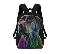 sinyumoney Neon Rainbow Dog Portrait Mochila Escolar Mochilas Escolares Para Niñas Y Niños Mochila Con Bolsillo Mochila Escolar De Moda Para Niños 17inch