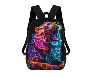 sinyumoney Neon Roaring Lion Artwork Mochilas Mochilas Infantiles Mochila Escolar Mochila Escolar Infantil Impresa En 3D Mochilas De Viaje De Moda Para Niños De Primaria Y Secundaria 17inch