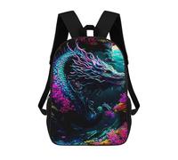 sinyumoney Neon Sea Dragon Mochila Escolar Para Niños Mochila Escolar Impresa En 3D Mochila Escolar De Moda Para Niños De Primaria Y Secundaria 17inch