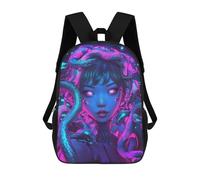 sinyumoney Neon Serpent Portrait Mochila Escolar Infantil De 17 Pulgadas Con Estampado 3D De Películas De Anime Para Niños, Mochila De Viaje, Mochila Escolar Infantil