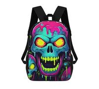 sinyumoney Neon Skull Art Print Mochila Escolar Ligera E Informal Para Adolescentes, Niños, Mujeres Y Hombres 17inch