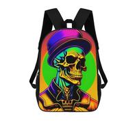 sinyumoney Neon Skull Artwork -5 Mochilas Escolares Mochilas Escolares De Secundaria Mochila Informal Para Hombres/mujeres 17inch