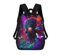 sinyumoney Neon Skull Garden Mochila Escolar Infantil Estampada Para Adultos Y Niños, Mochila De Viaje Para El Día A Día 17inch