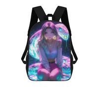 sinyumoney Neon Snake Girl Mochila Escolar Grande Resistente Al Agua Para Portátil Para La Escuela/trabajo/viajes 17inch