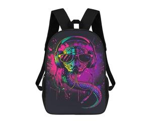 sinyumoney Neon Snake Headphones Art Print Mochila Grande, Ligera E Informal Para El Campus, Actividades Al Aire Libre, Viajes Y Deportes 17inch
