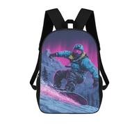 sinyumoney Neon Snowboarder Adventure Mochilas Impresas En 3D Para Niños 17inch Mochilas De Moda Informales Para El Día A Día, Bolsas De Viaje, Mochilas Informales Para Exteriores Para Niños Y Niñas