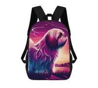 sinyumoney Neon Sunset Dog Portrait Mochila Escolar Mochila Para Niños Impresa En 3D Mochilas Infantiles Para Niños Y Niñas Mochilas Escolares Mochilas De Viaje Para Niños 17inch