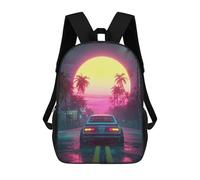 sinyumoney Neon Sunset Drive Mochila Escolar Ligera Para Aeropuerto Y Universidad Para Estudiantes. Mochila Para La Escuela/trabajo/viajes 17inch