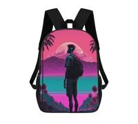 sinyumoney Neon Sunset Journey Mochila Escolar Para Niños Y Niñas, Mochila Informal De Viaje, Mochila De Gran Capacidad Para El Día A Día 17inch