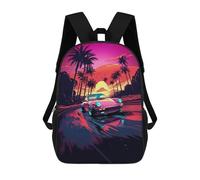 sinyumoney Neon Sunset Road Trip 17inch Mochilas Escolares Impresas En 3D, Mochilas Escolares De Moda Para Niños De Primaria Y Secundaria